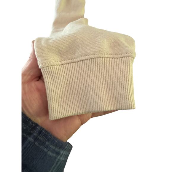 Vans long Sleeve Cream Color Hooded Cropped Sweatshirt with Large Pocket Women M - Picture 4 of 7